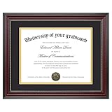 upsimples Diploma Frame 8.5 x 11 with Mat, Certificate Degree Document Frame, Displays Diploma Frame 11x...