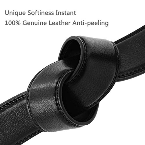 Men's Comfort Click Genuine Leather Ratchet Dress Belt with Automatic Slide Buckle3