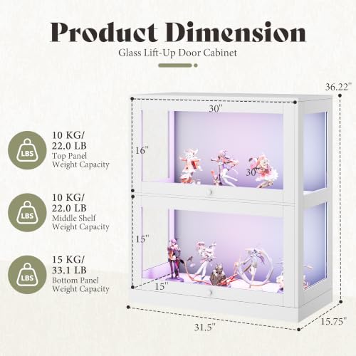 Image of AMERLIFE Modular DIY RGB Display Cabinet, 32 x 16 x 36 Inch
