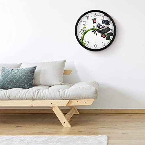Pendule murale moderne panda de 25.4cm horloge silencieuse - 5