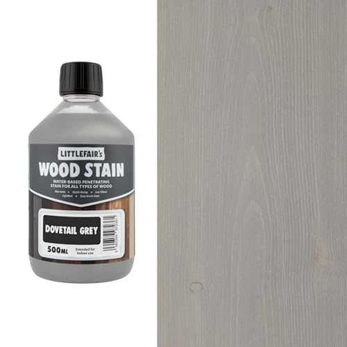 Littlefair's Wood Stain Water-Based - (Dovetail Grey) – Non-Toxic, Eco-Friendly & Quick Drying - Easy-to-Apply, Concentrated Formula for All Wood Types – 500ml