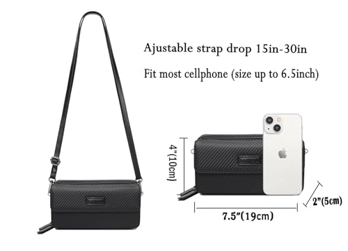 Image of Lanyani RFID Crossbody Wallet Wristlet Purse with Phone Pocket For Women Vegan Leather