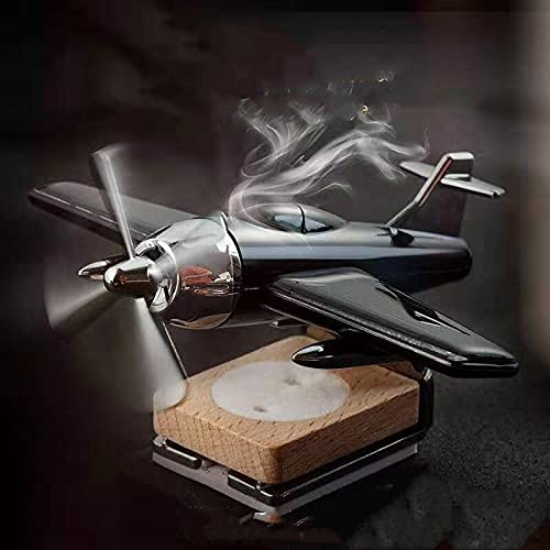 Image of BKN Trending Aeroplane Glider Design Solar Car Air Freshener Aromatherapy Tablet Car Interior Decoration Accessories Perfume Diffuser (Gilder Airplane Black), 1 count
