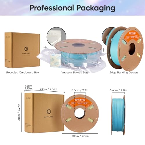 Image of ERYONE Matte Tri Color PLA Filament 3D Printer 1.75mm + /- 0.03mm, Multicolor Filament Tricolor PLA 1KG(2.2lbs) Cardboard Spool, Pink & Yellow & Blue
