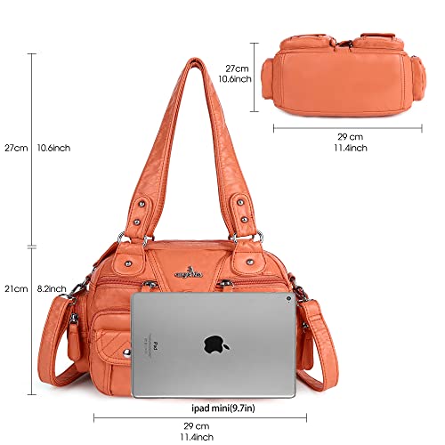 Image of Angel Kiss Hobo Crossbody Purses for Women Shoulder Bag Multipocket Soft Hobo Purses Removable Strap Leather Handbags