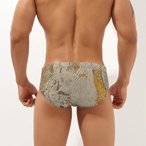 Golden Snake Skin Textures Men's Swimsuit Bikini Briefs Swim Underwear Stretchy Swimwear3