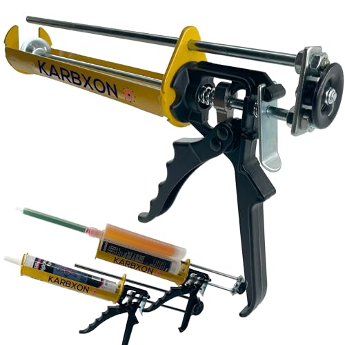 KBX58 Caulk/adhesive epoxy dispenser 400ml 3:1 mix 26:1 thrust ratio professional contractor grade heavy duty dual component & (9) piece caulk kit - Qty (1)