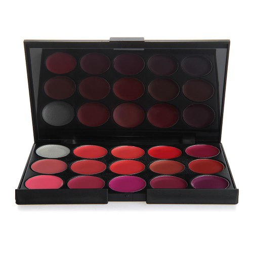 Pro Mix 15 Color Lip Gloss Lipstick Palette Set Cosmetic Makeup