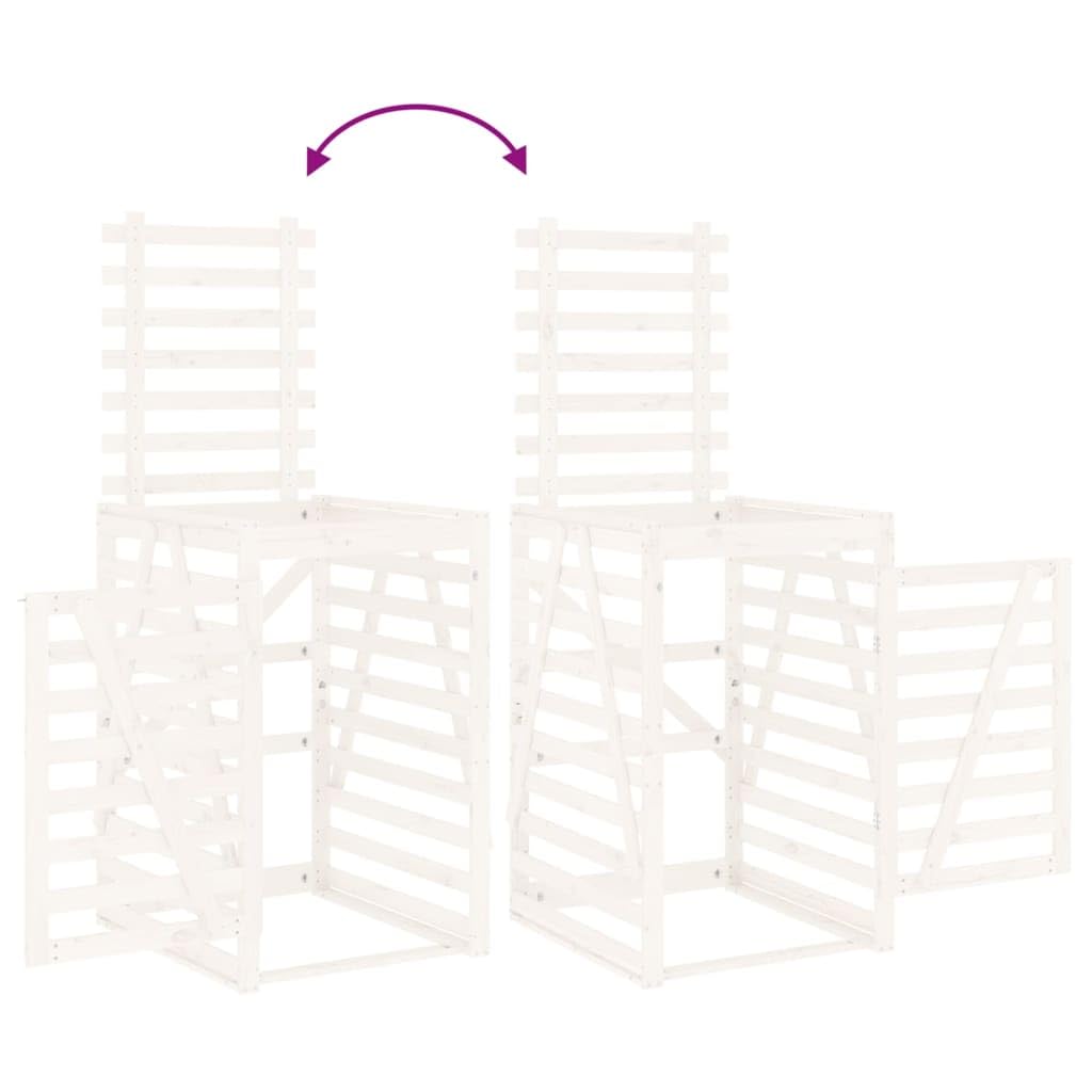 Genérico Cobertizo para Cubos de Basura Madera Pino Blanco 84x90x128,5cm,Casa y jardín,Productos del hogar,Accesorios para contenedores de residuos,Soportes para contenedores de residuos-825101