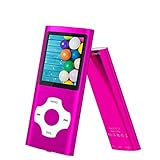 64GB MP3 Player, Hotechs MP3 Music Player with Slim Classic Digital LCD 1.82'' Screen Mini USB Port with FM Radio, Voice Record (Rose)