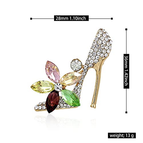 Image of High Heel Brooch Ladies Crystal Rhinestone High Heel Princess Shoes Women Stylish Charm Brooch Pin