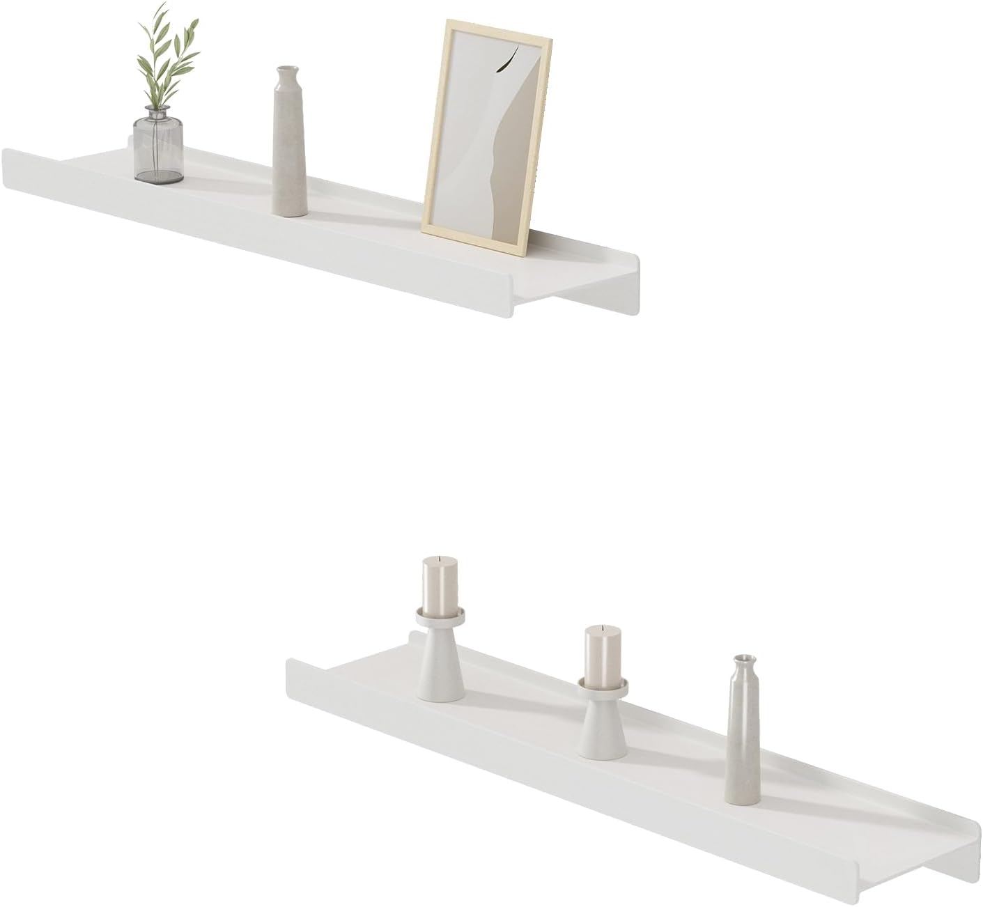 Danpoo White Floating Shelves for Wall Metal Shelf Wall Mounted Shelves for Bathroom Wall Shelves, 20inch White 20 inch