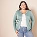 Amazon Essentials Women's Lightweight Crewneck Cardigan Sweater (Available in Plus Size), Sage Green Heather, Small