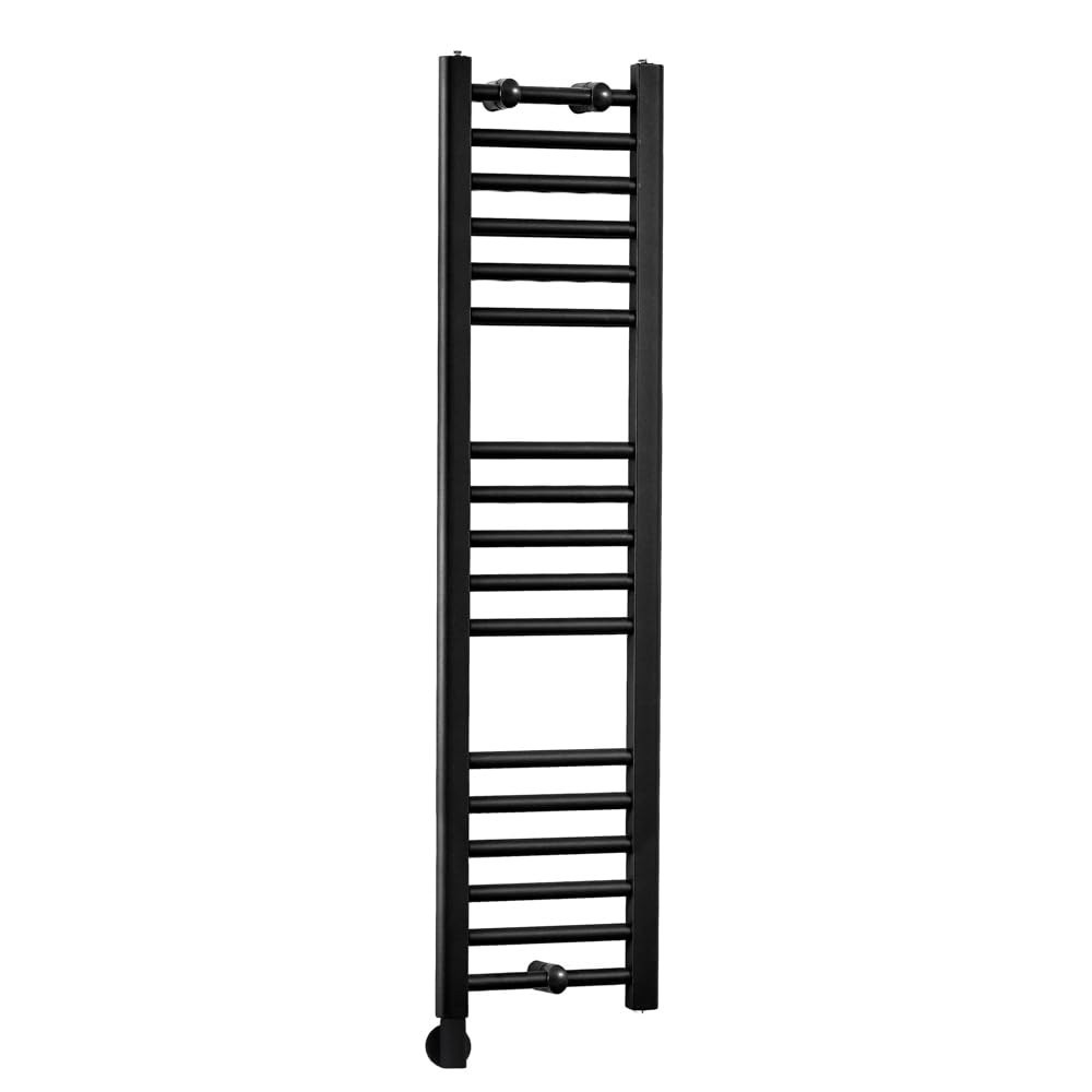 Milano Nero 400W Black Straight Bar Electric Heated Towel Rail Cable Cover - 1200 x 300mm
