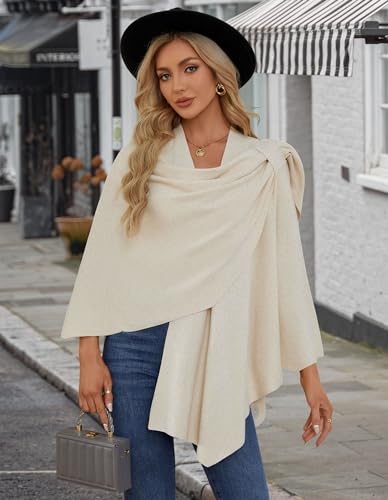 Image of PULI Womens Cross Front Poncho Shawl Wrap Elegant Wedding Formal Gift
