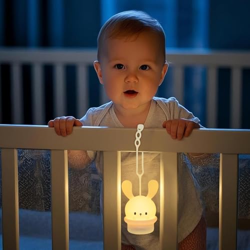 Baby Crib Night Light with Dimming, 9 Colors, Rechargeable