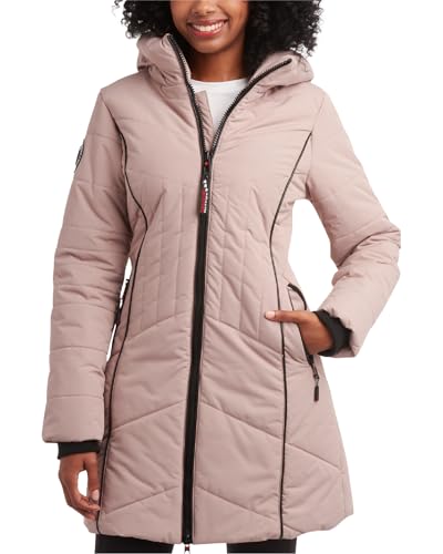CANADA WEATHER GEAR Women's Puffer Jacket with Hood and Faux Fur Trim - Cozy Long Winter Coats for Women (S-XL)