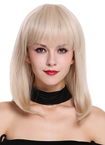WIG ME UP - DM-01-85/88 Perruque dame hauteur d'épaules lisse carré long sexy frange blond clair