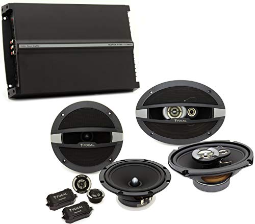 Image of Focal 3pkg Auditor R-165S2 6.5" 120W RMS 2-Way Component Speaker System Auditor R-690C 6"x9" 160W RMS 3-Way Coaxial Speakers R-4280 4-Channel 560 Watts Max Amplifier