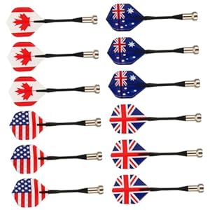 Supvox Flaggen Dartscheibe mit 12 Dartpfeilen