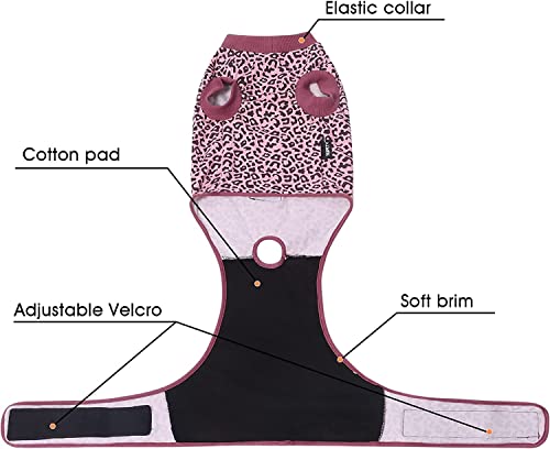 Image of Jiupety Dog Recovery Suit Adjustable, Dogs Bodysuit for Abdominal Wound After Surgery, Substitute E-Collar, L Size, Anti-Licking Surgical Dog Onesies, Pink Leopard