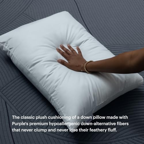 Image of Purple Cloud Pillow, Standard Size, Plush Down-Alternative Neck Pillow | Side, Back, Stomach Sleepers, Soft Moldable Feel, Hypoallergenic Gel Fiber Fill That Won't Clump or Flatten