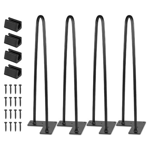 Listado de Armarios de suelo para comprar hoy. 45 Jopassy Juego de 4 Patas de Mesa para el Pelo, Patas de Mesa con Protector de Suelo y Tornillos, Patas de Acero Negro de 35 cm, 2 Barras para sillas, armarios y sofás