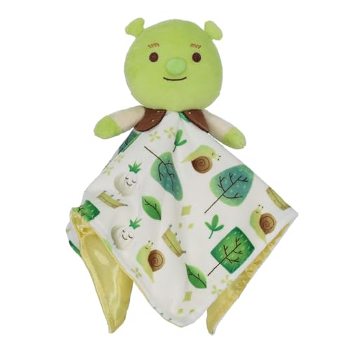 Image of Shrek Blanky – Plush Shrek Head with Embroidered Facial Details – Made with Super Soft & Snuggly Material & Satin Underlay – Perfect for Nap Time or Loveable Gift for Baby Boys & Girls
