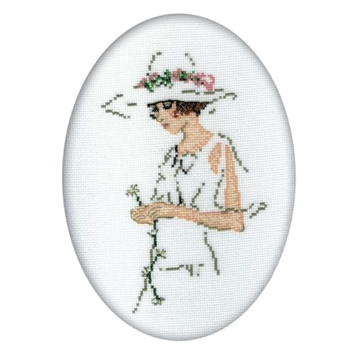 RTO Kit de punto de cruz contado, dama en blanco, R291
