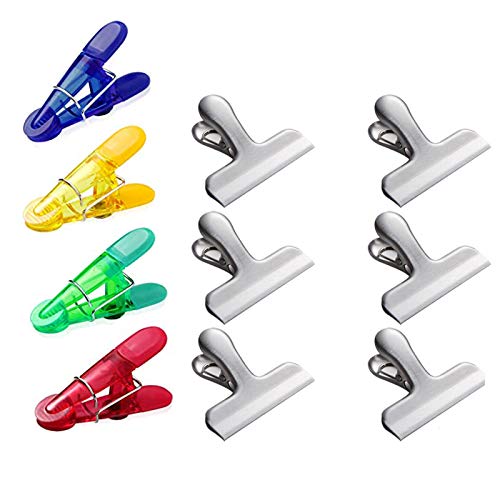 Chip Clips for Bag 10 Pack Sealing Clips for Chip Food Stainless Steel Clip 3 Inch Potato food bags clips for storage