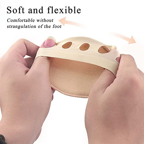 Image of Honeycomb Fabric Forefoot Pads Breathable Soft Ball of Foot Cushion Pads, Invisible Women's Half Liner Socks Mat for Flats High Heels (5Paris(2beige-2gray-white))