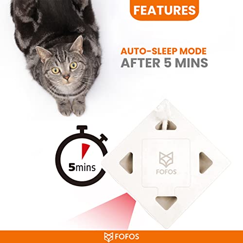 Image of BarkButler x FOFOS ErratiCat Interactive Cat Toy - White, Infrared Activated Toy with Random Motion, Real Feathers, Battery-Operated, Auto-Sleep Mode, Perfect Cat Toys & Kitten Toys for All Breeds