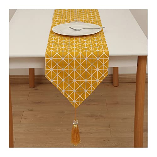 Chemin de table en lin et coton pour décoration de table de fête