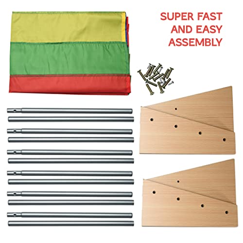 Sagler Toddler Book Shelf Organizer - Wooden Kids Book Case Storage & Magazine Rack With 5 Multicolored Nylon Fabric Shelves - Easy-To-Reach Kids Bookshelf For Nursery, Bedroom, Playroom, Classroom #TOP3