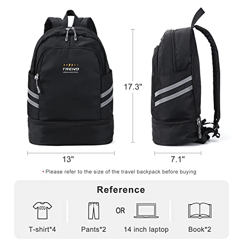 coofay Gym Backpack For Women Waterproof Backpack With Shoe Compartment Lightweight Travel Backpacks Black Sports Backpacks Large Gym Bag