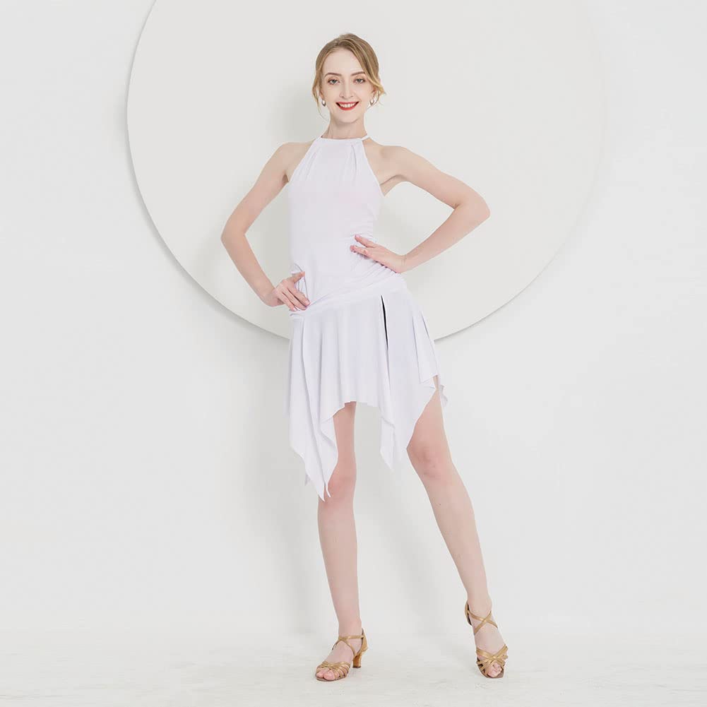 ROYAL SMEELA Ärmelloses Tanzkleid mit Neckholder und Fransen, Lateinisch, Tanzkleid, Ballsaalkleid für Damen, Tanz-Outfit, sexy Tanz-Kostüm