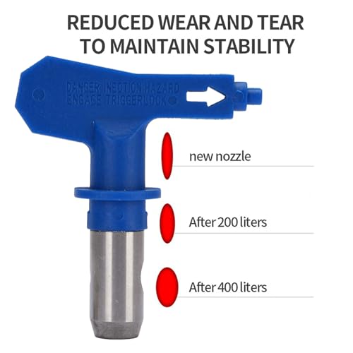 Boquillas de pulverizador de pintura sin aire de acero inoxidable azul Fafeicy 6 piezas 4