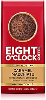 Eight O'Clock Coffee Caramel Macchiato, Medium Roast, Ground Coffee, 11 Ounce (Pack of 1), 100% Arabica, Kosher Certified