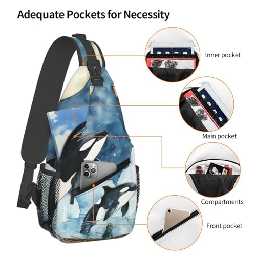 Killer Whale Multi Functional Adjustable Single Shoulder Crossbody Bag,Casual Chest Bag, Suitable For Daily Travel,Unisex4