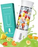Frullatore portatile, frullatore per frullati, ricaricabile tramite USB, mini frullatore da 4000 mAh, 500 ml, senza BPA, per frutta, verdura, alimenti per bambini, 6 lame per viaggi, cucina, palestra