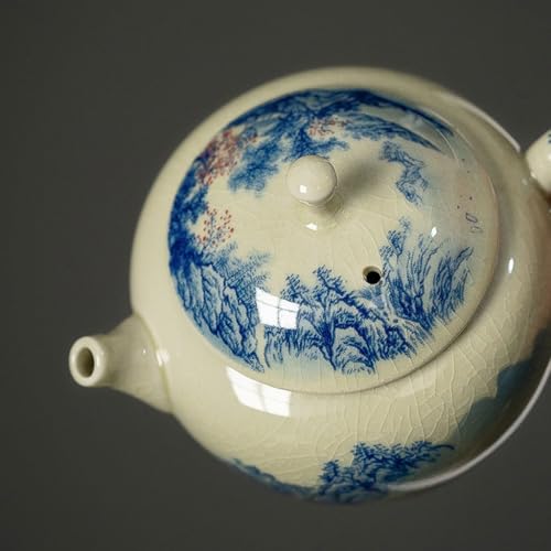 Tetera pequeña de cerámica con filtro para té suelto miniatura 4