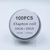 WratryParts 100PCS SS316L Clapton Coil Wire Prebuilt Coils for DIY Tank RBA RDA RTA Atomizer (1.35ohm 30ga + 38ga)