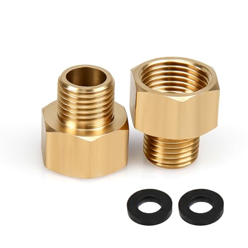2x Doppelnippel 1/4" Auf 3/8" Linksgängig (LH) – Messing Gas-Schlauchverbinder Mit Teflonband Für Propan, Acetylen, Klima & Solar