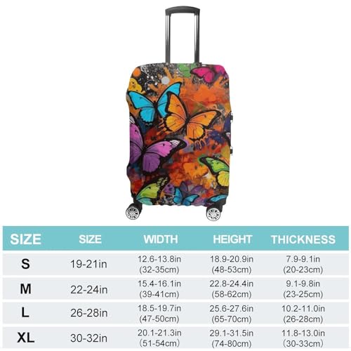 Art Graffiti Butterflies Print Luggage Cover Dustproof Suitcase Cover Elastic Washable Travel Luggage Protector Suitcase Protector Stretch Baggage Protector for 19-32 Inch Luggage XL2