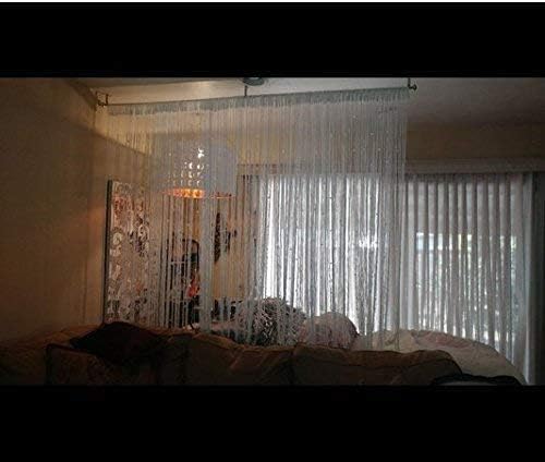Topixdeals Door Fringe Curtain,Door Curtains,Rare Flat Silver Ribbon,Thread Fringe Window Panel Room Divider Cute Strip Tassel Party Events(2Pack - Image 5
