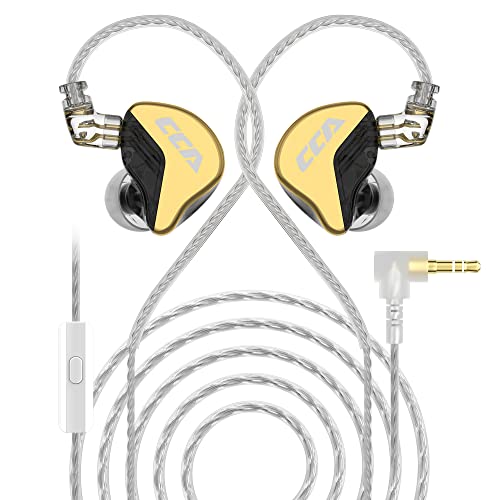 Image of CCA CRA + in Ear Monitor Earphone, Patented Ultra-Thin Diaphragm Dynamic Driver IEM, Clear Sound & Deep Bass, Wired Earbuds with Tangle-Free Removable Cord