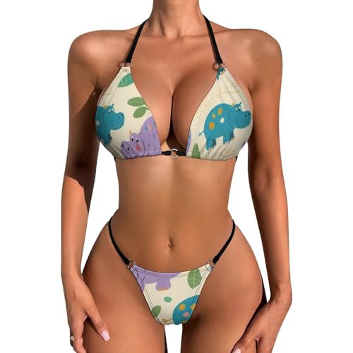 Women's Girls Two Pieces Bikini Sets Bandage Tankini