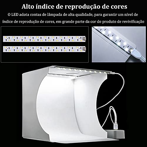 VEDO Mini Estúdio Fotográfico Portátil Com Led Light 25cm Contas de LED para joias e itens pequenos