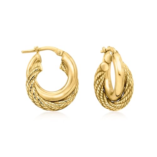 Ross-Simons Italian 18kt Gold Over Sterling Double-Hoop Earrings