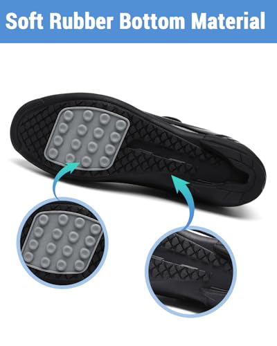 Image of Hixingo Cycling Shoes Men Women Road Bike and MTB Shoes with Rubber Sole, Breathable Trainers Non-Slip No-Lock Cycling Shoes Mountain Bike Shoes 36-47 EU